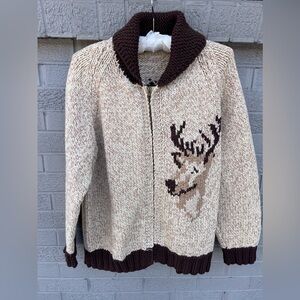 VTG 60s/70s Cowichan Deer Sweater- Large